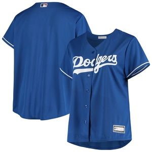 Embroidered Dodgers Jersey Blue Women’s Large Majestic